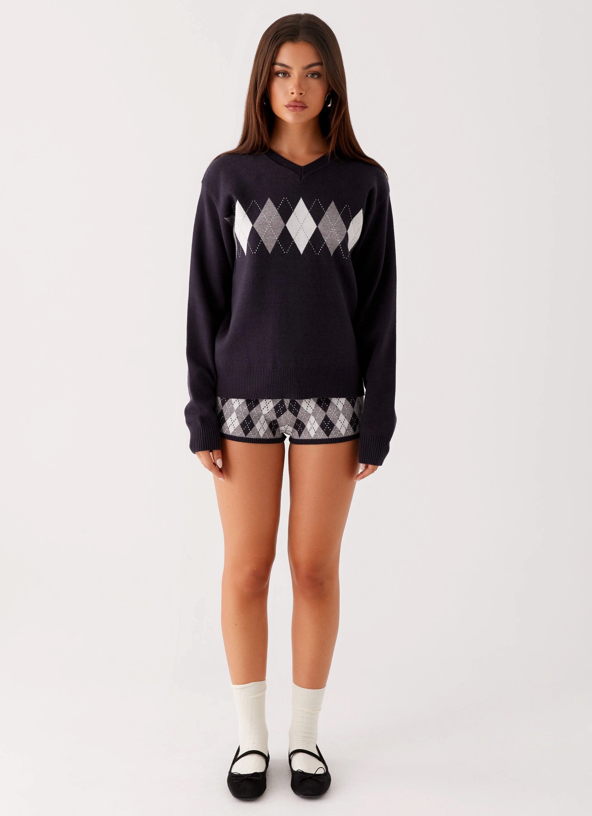 Context Knit Sweater - Navy Neutral Tones Look