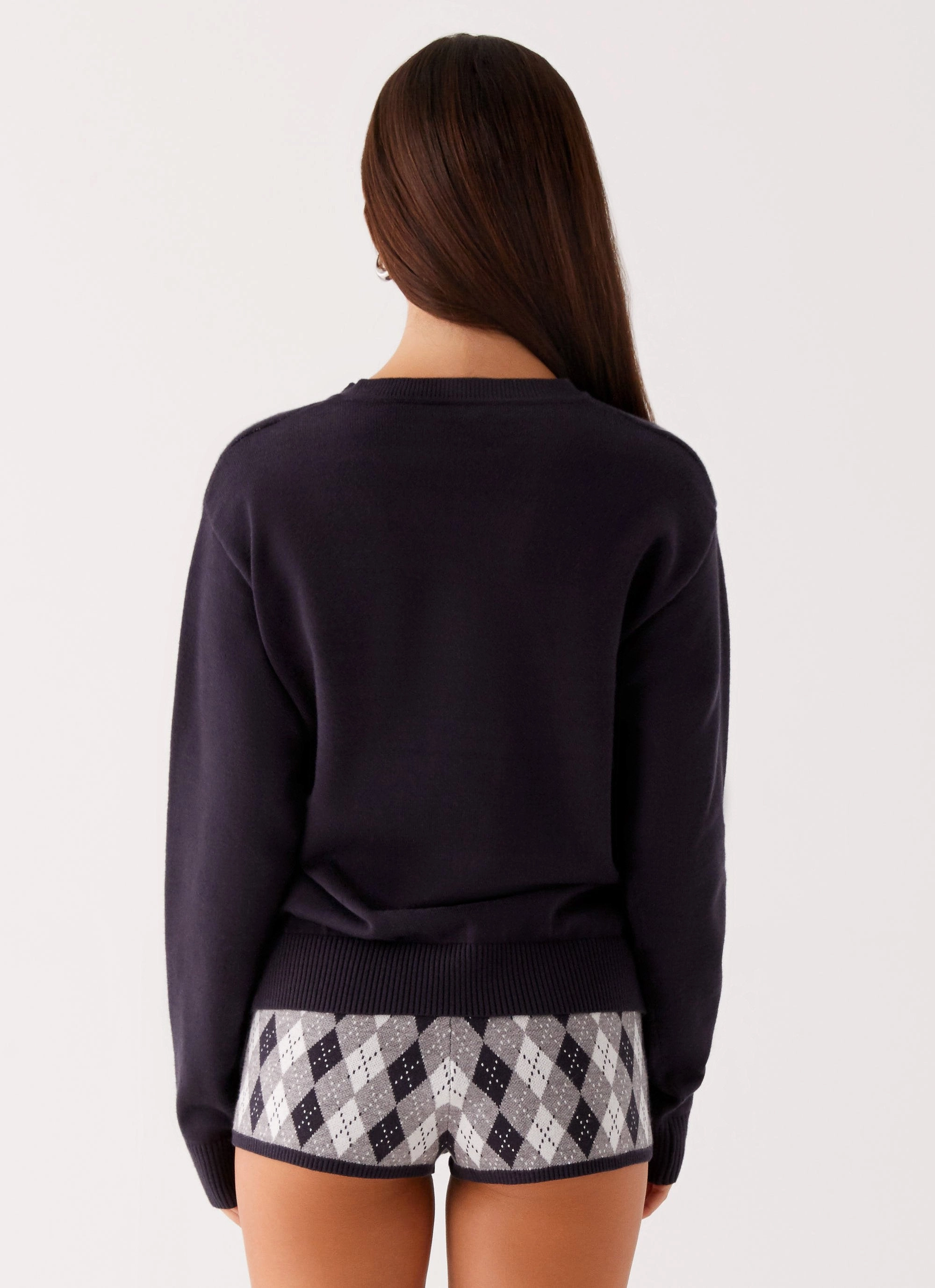 Water Repellent Finish Noise Reduction Design Context Knit Sweater - Navy