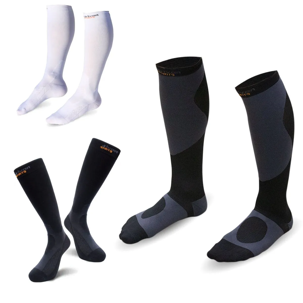 Graduated Compression Socks BLK/GRY