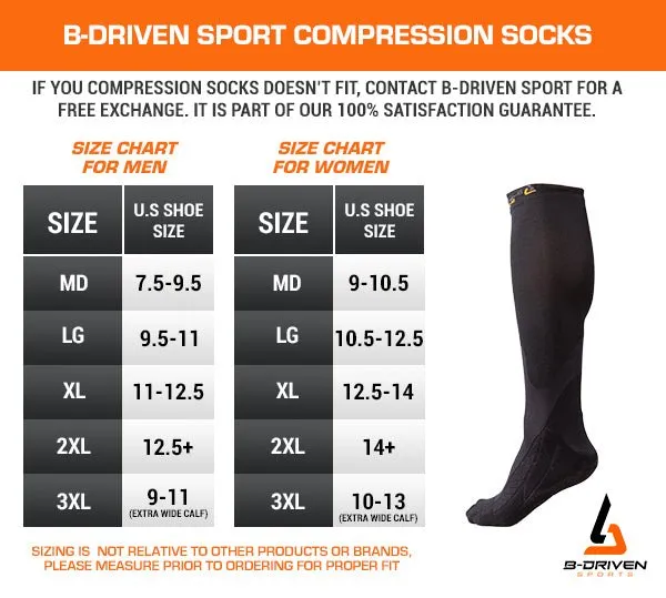 Graduated Compression Socks BLK/GRY