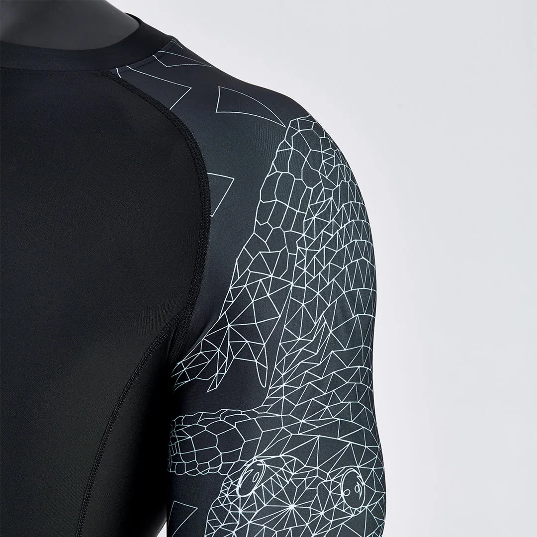Graphic UPF50  Long Sleeve Rash Guard for Men - Line Alligator Style