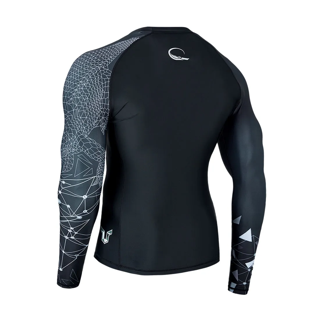 Graphic UPF50  Long Sleeve Rash Guard for Men - Line Alligator Style