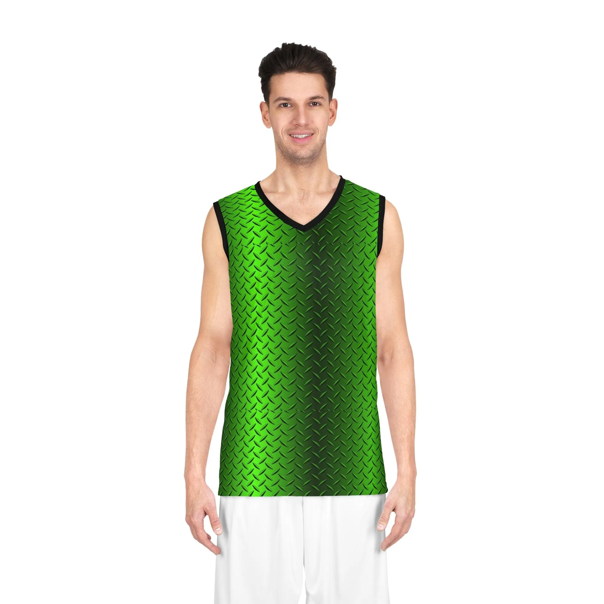 Green Metal Tread Basketball Jersey (AOP)