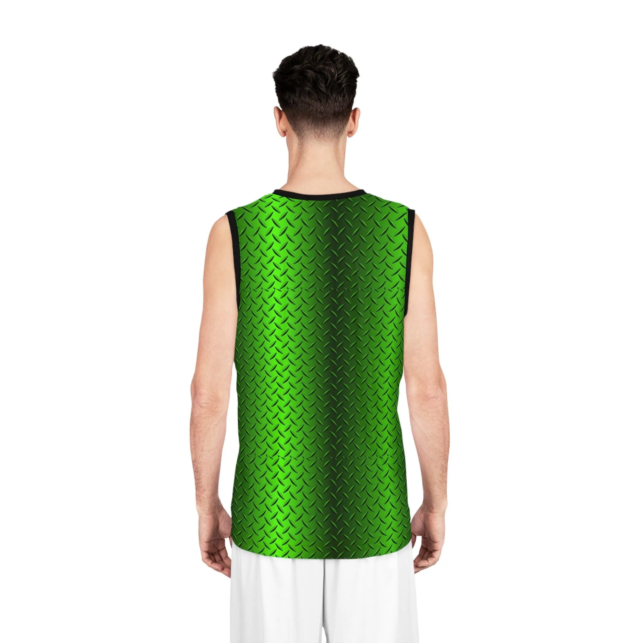 Green Metal Tread Basketball Jersey (AOP)