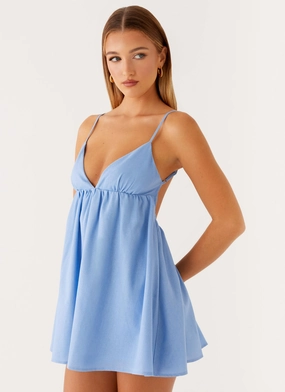 Smooth Surface Grab Quick Greer Mini Dress - Blue