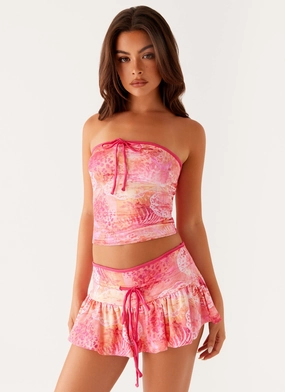 FrictionResistant Fabric Corbin Tube Top - Flamingo Fling