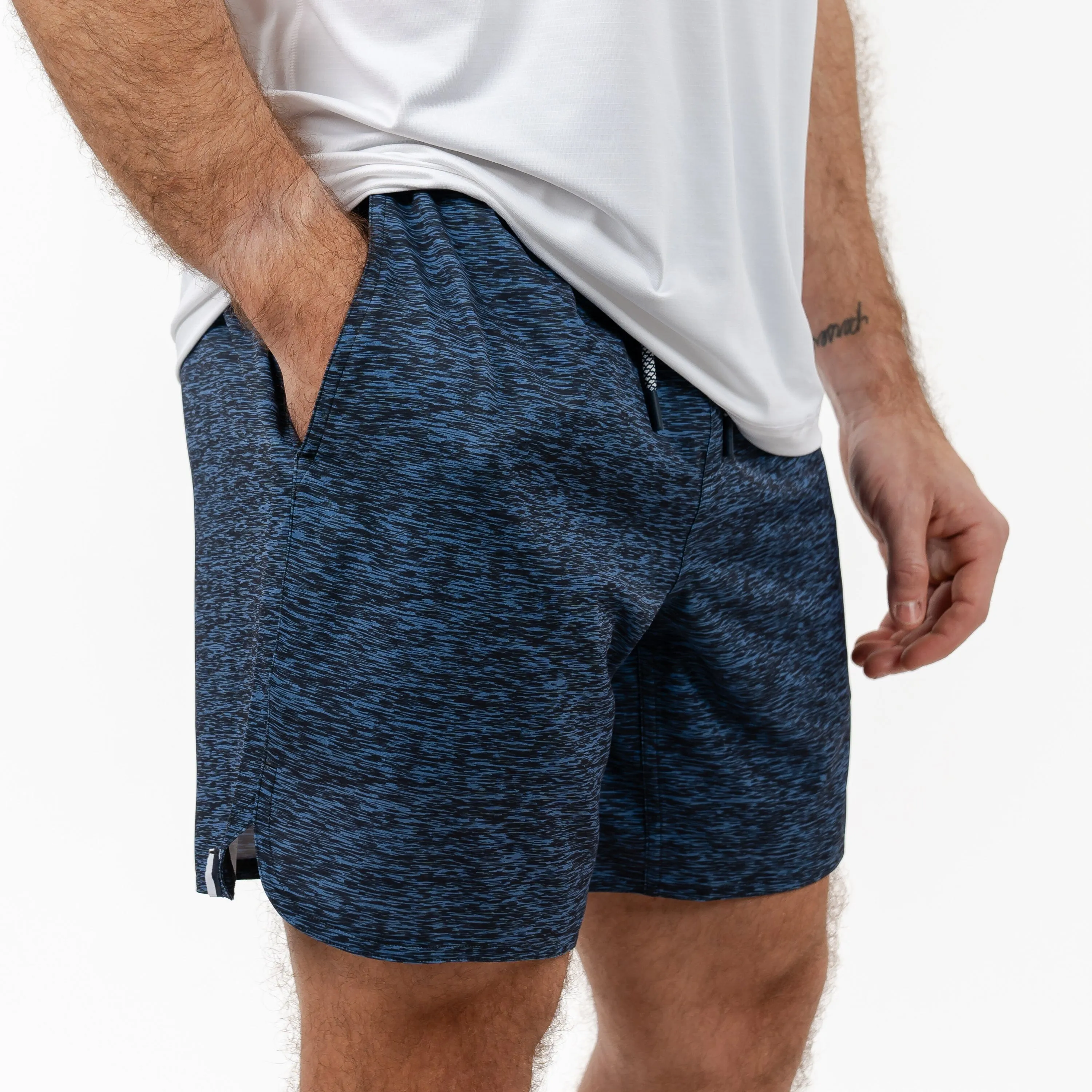 Grit Gym Short | The Haste Heather - Vintage Blue/Anchor Navy
