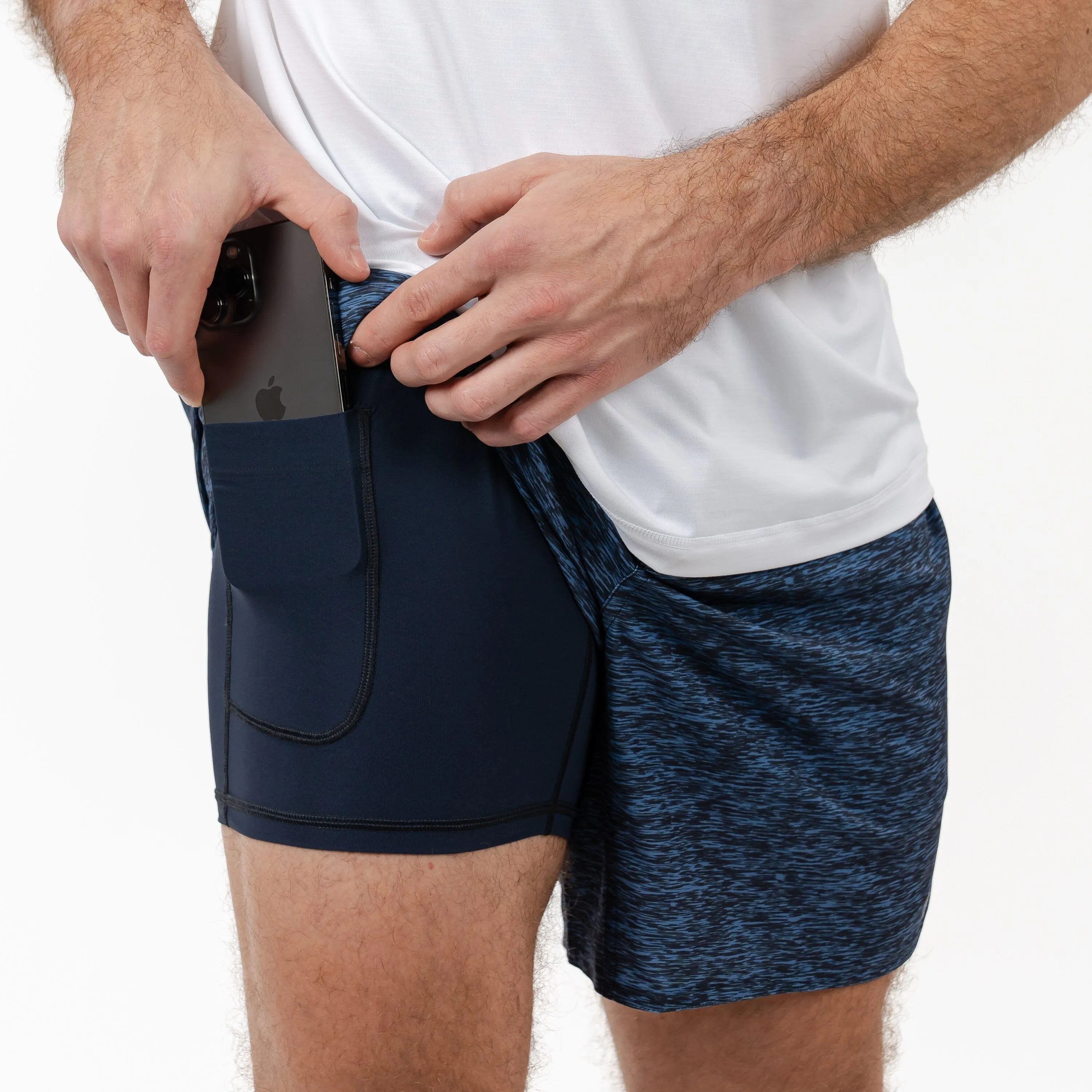Grit Gym Short | The Haste Heather - Vintage Blue/Anchor Navy