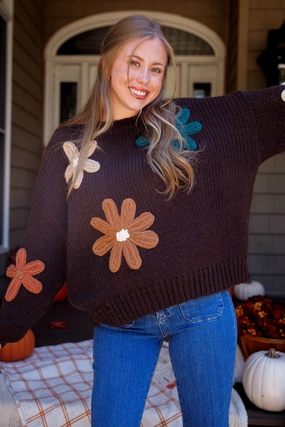 Growing Strong Sweater-Brown Wrinkle Free Texture Soft Touch Feel