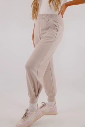Stretch Flex Getting There Joggers-Mocha Cream
