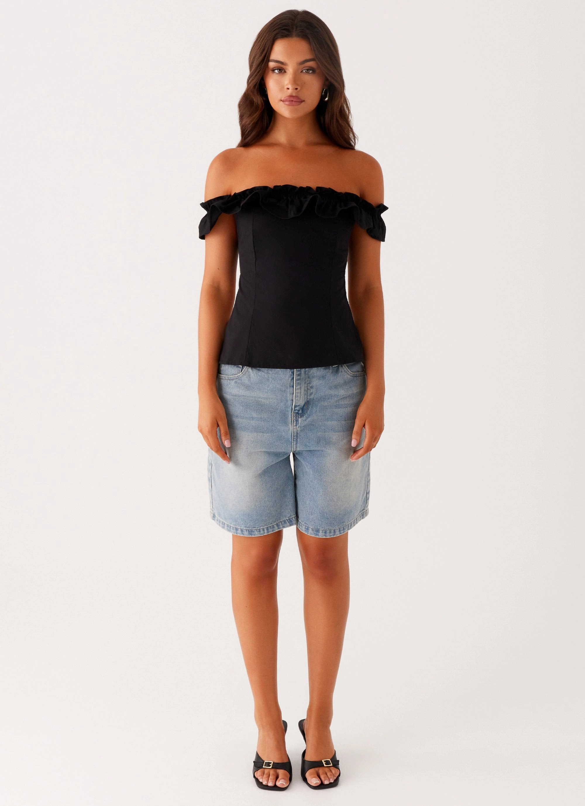 Flexible Waistband AntiPillingTechnology Gwyneth Top - Black