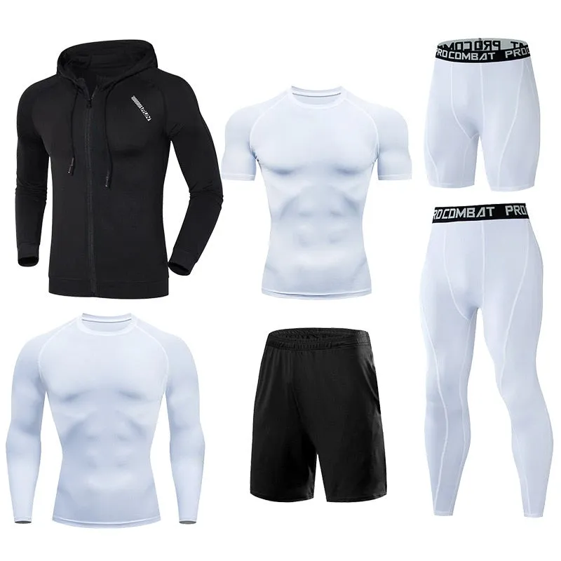 Gym Sport Suit Men's Running Sets Fitness Sportswear Quick Dry Basketball Tights Running Compression Underwear Tracksuit Clothes