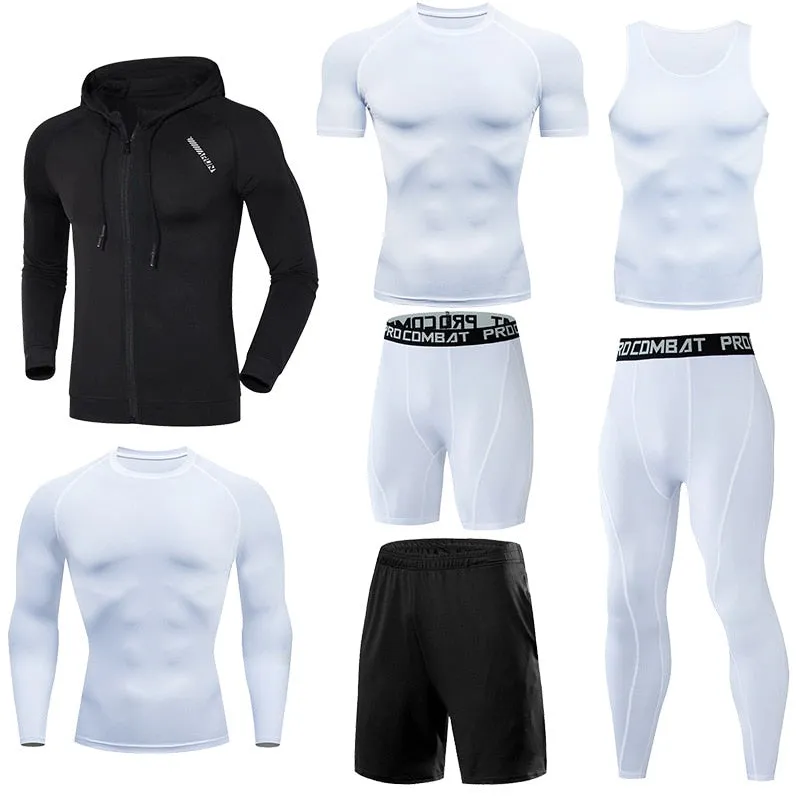 Gym Sport Suit Men's Running Sets Fitness Sportswear Quick Dry Basketball Tights Running Compression Underwear Tracksuit Clothes