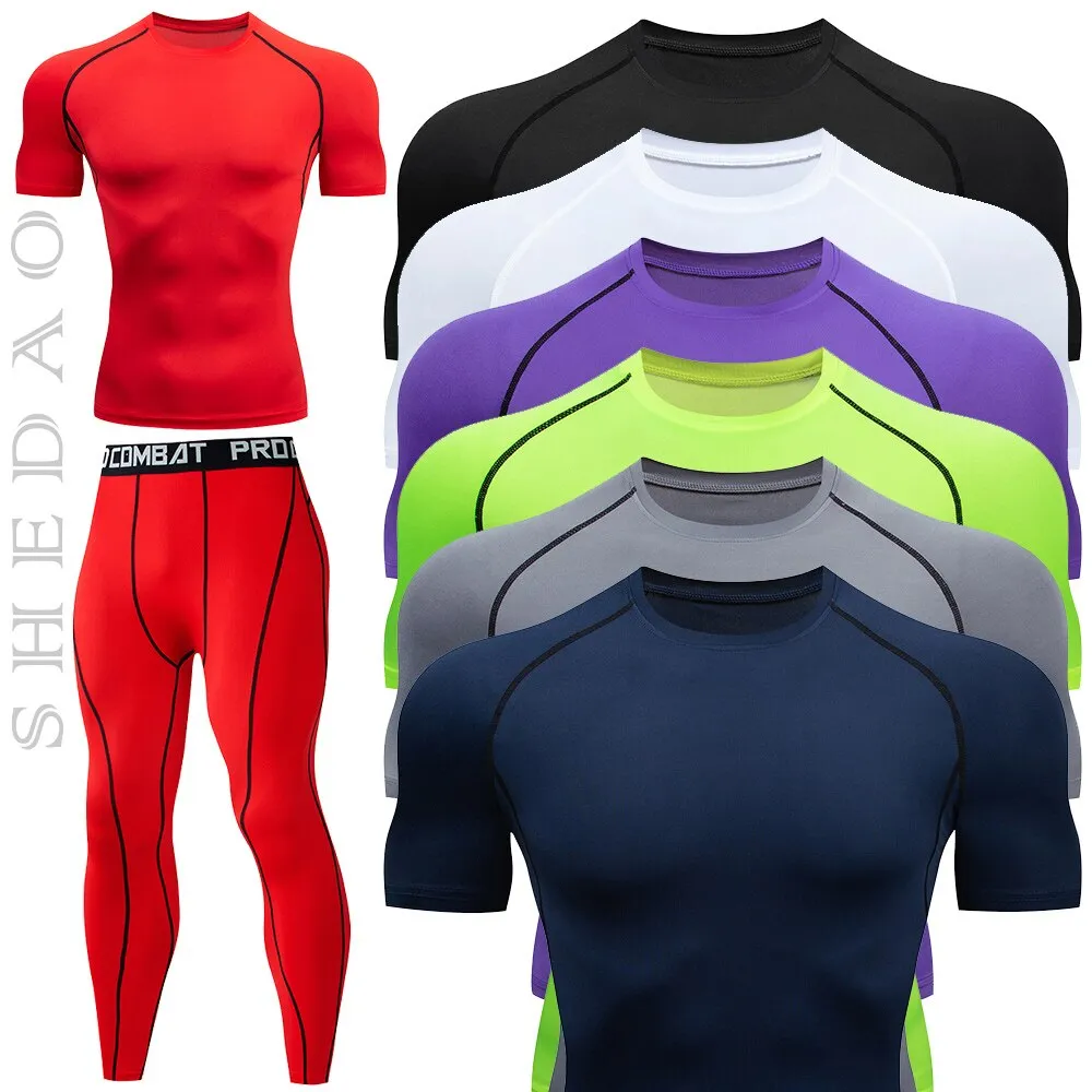 Gym Sport Suit Men's Running Sets Fitness Sportswear Quick Dry Basketball Tights Running Compression Underwear Tracksuit Clothes