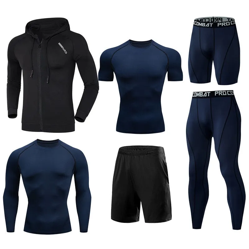Gym Sport Suit Men's Running Sets Fitness Sportswear Quick Dry Basketball Tights Running Compression Underwear Tracksuit Clothes