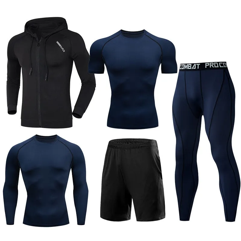 Gym Sport Suit Men's Running Sets Fitness Sportswear Quick Dry Basketball Tights Running Compression Underwear Tracksuit Clothes