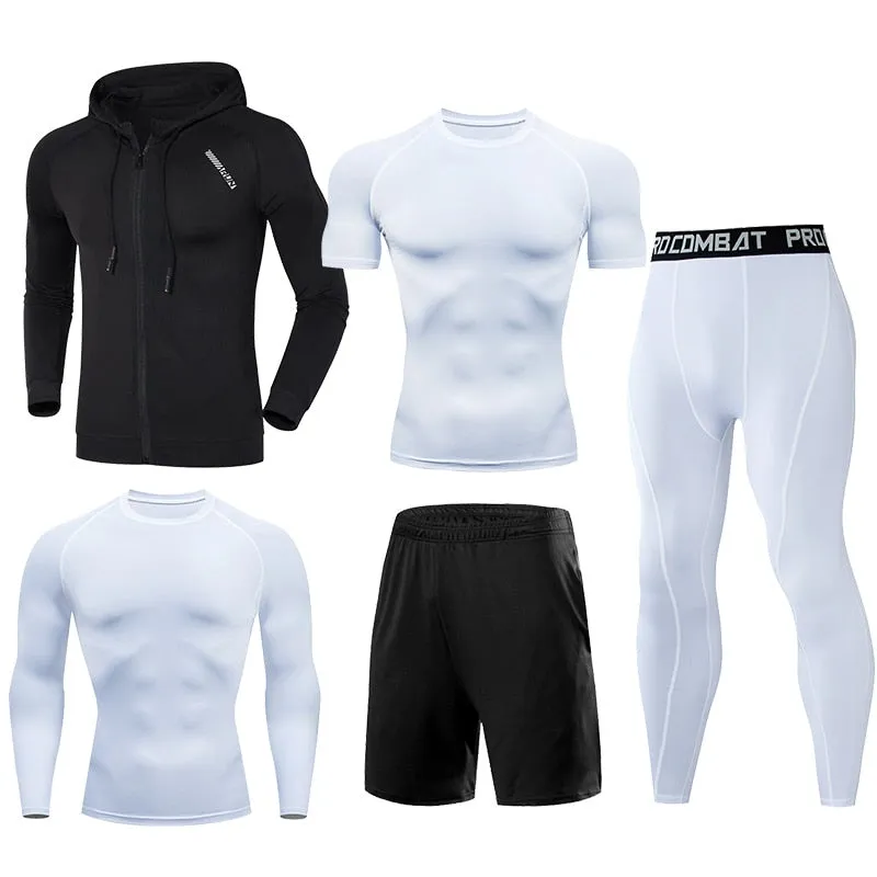 Gym Sport Suit Men's Running Sets Fitness Sportswear Quick Dry Basketball Tights Running Compression Underwear Tracksuit Clothes