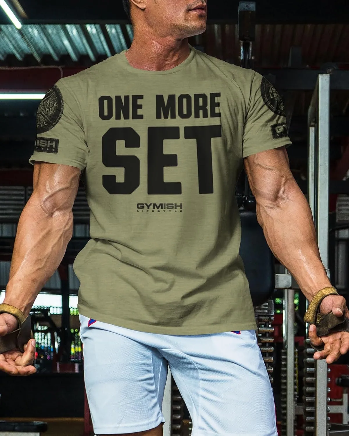 Gymish Lifestyle One More Set Motivational Lifting T-Shirt, Gym Workout Men Tees