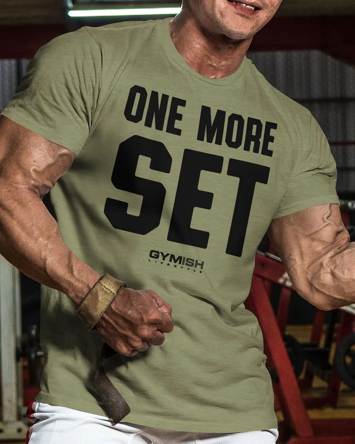 Gymish Lifestyle One More Set Motivational Lifting T-Shirt, Gym Workout Men Tees