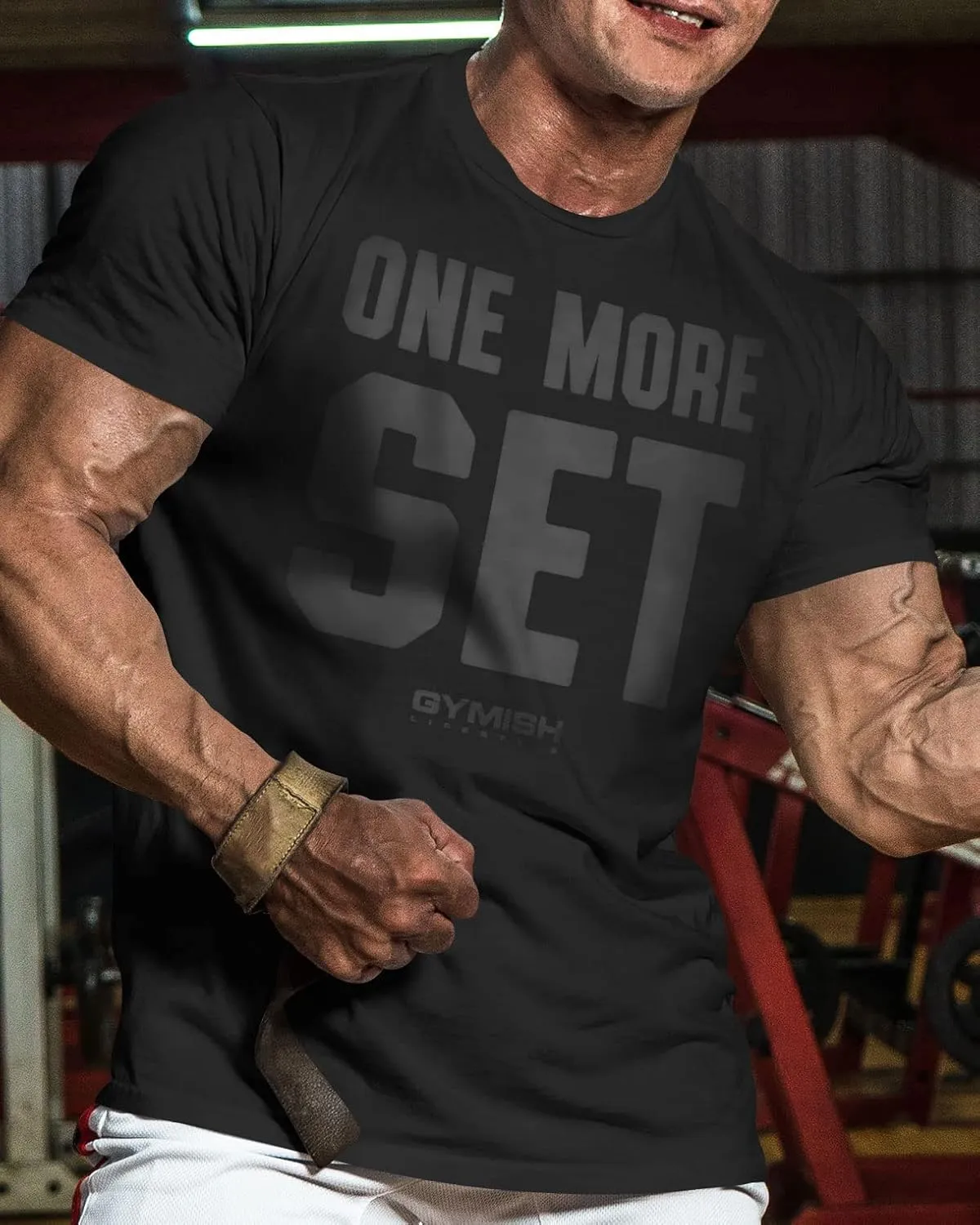 Gymish Lifestyle One More Set Motivational Lifting T-Shirt, Gym Workout Men Tees