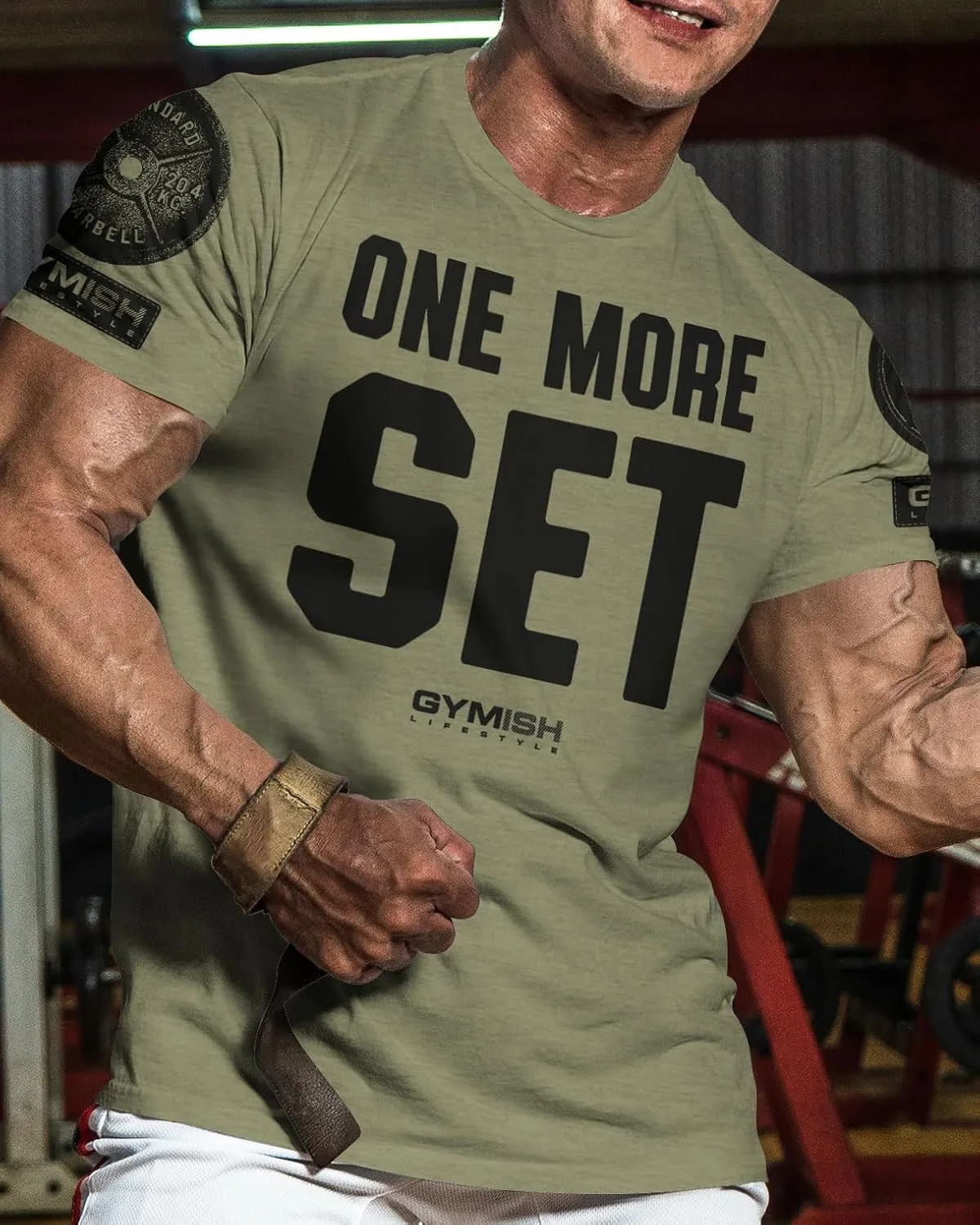 Gymish Lifestyle One More Set Motivational Lifting T-Shirt, Gym Workout Men Tees
