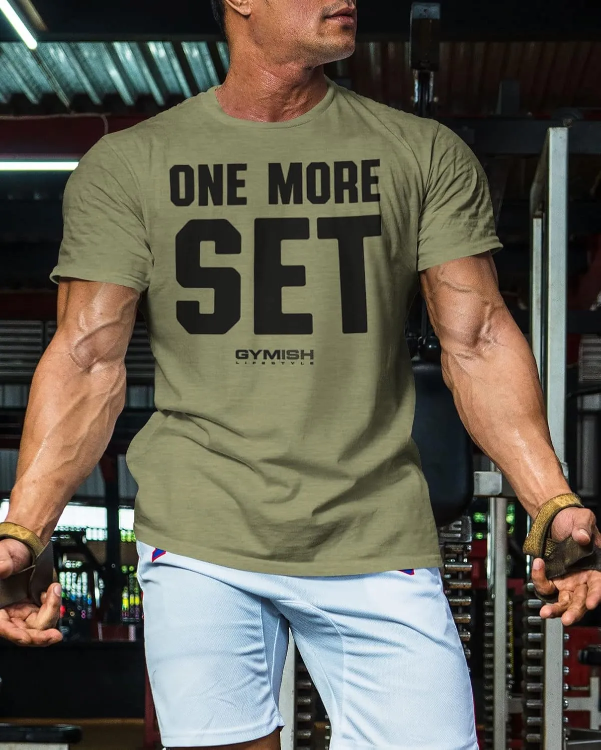 Gymish Lifestyle One More Set Motivational Lifting T-Shirt, Gym Workout Men Tees