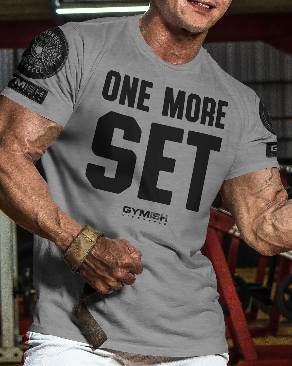 Gymish Lifestyle One More Set Motivational Lifting T-Shirt, Gym Workout Men Tees