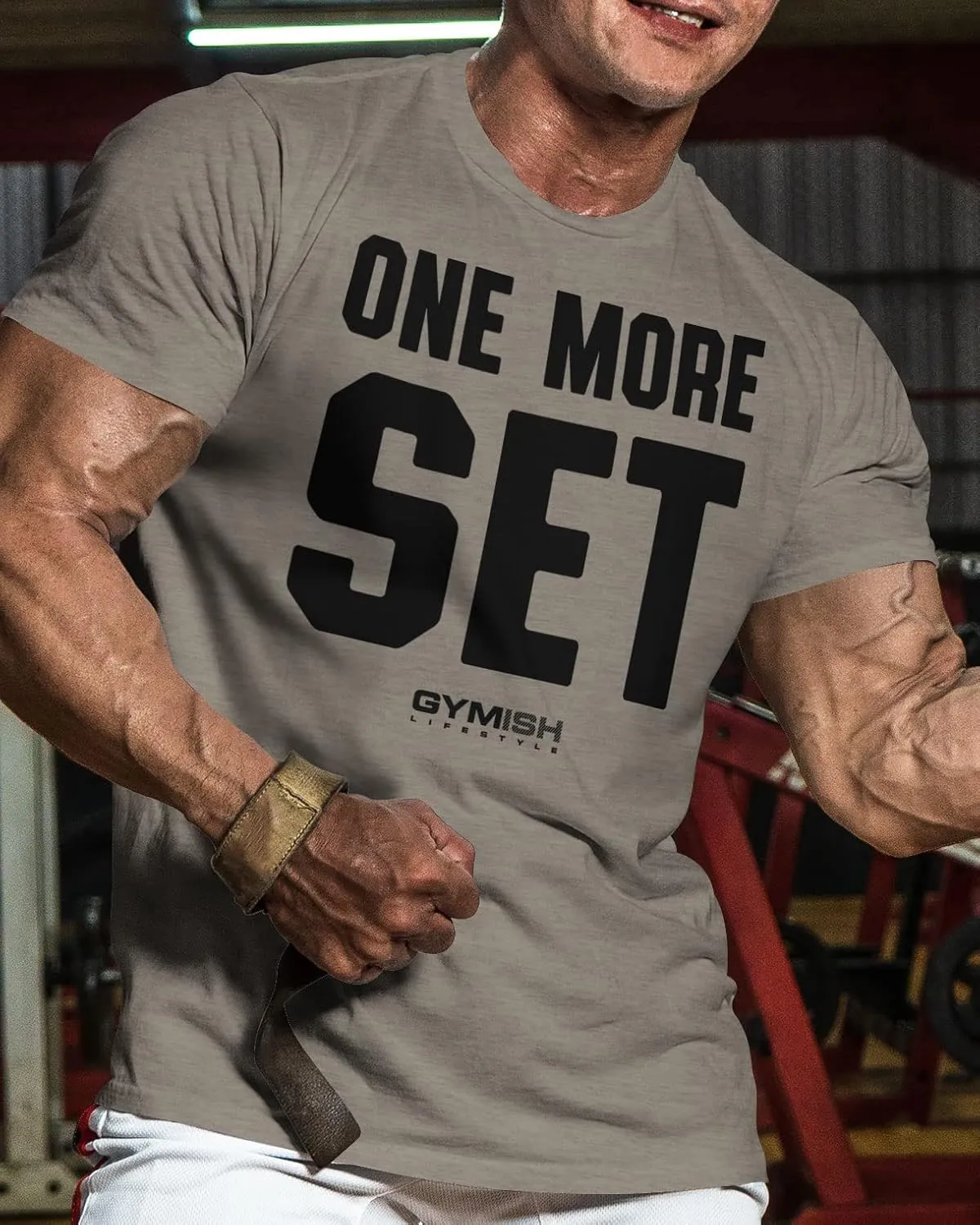 Gymish Lifestyle One More Set Motivational Lifting T-Shirt, Gym Workout Men Tees