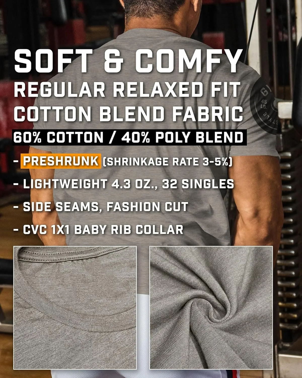 Gymish Lifestyle Squat Squad Rubber Back Protection Layer Gym Workout Shirt for Men