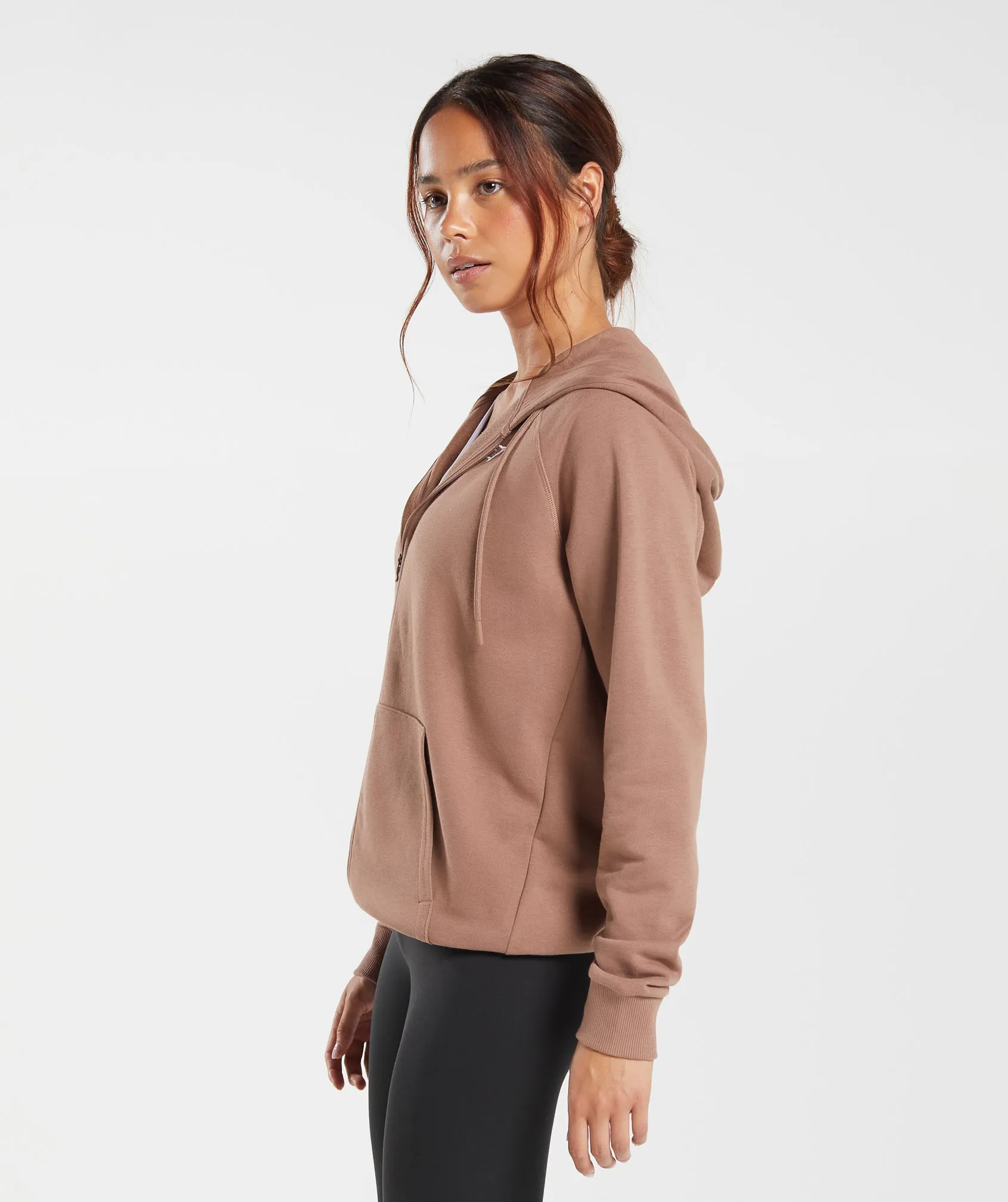 Gymshark Training Zip Hoodie - Taupe Brown
