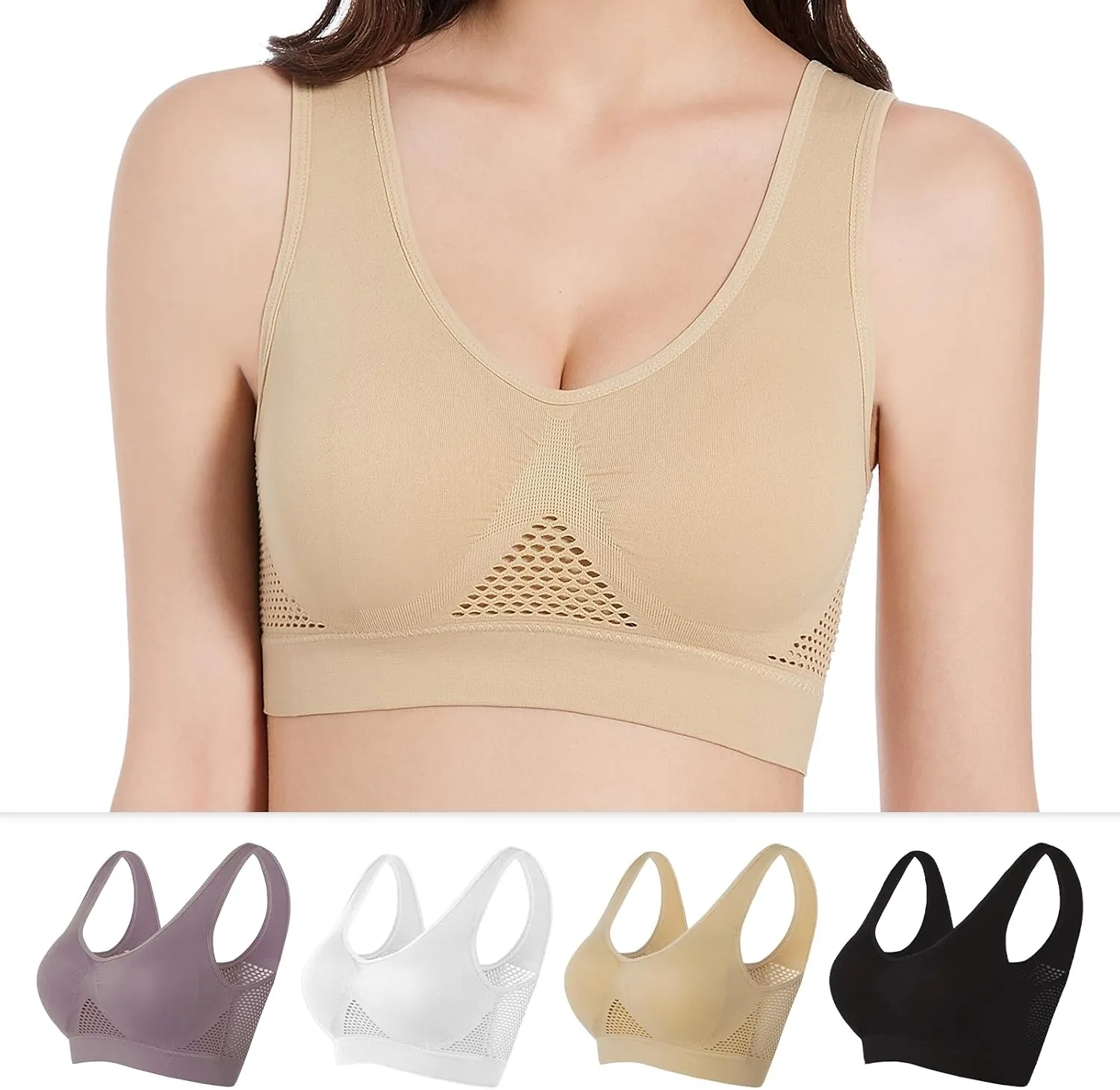 GYQMBT Breathable Cool Liftup Air Bras,2024 New Breathable Sports Bras for Women Plus SizeComfortable Sports Bra