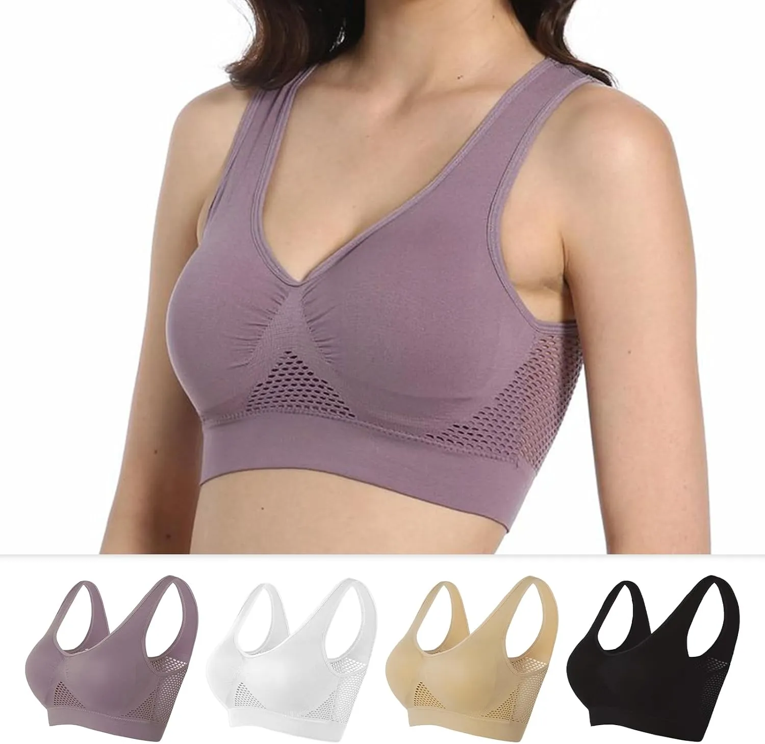 GYQMBT Breathable Cool Liftup Air Bras,2024 New Breathable Sports Bras for Women Plus SizeComfortable Sports Bra