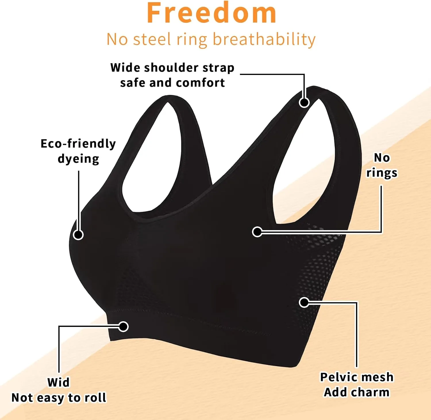 GYQMBT Breathable Cool Liftup Air Bras,2024 New Breathable Sports Bras for Women Plus SizeComfortable Sports Bra