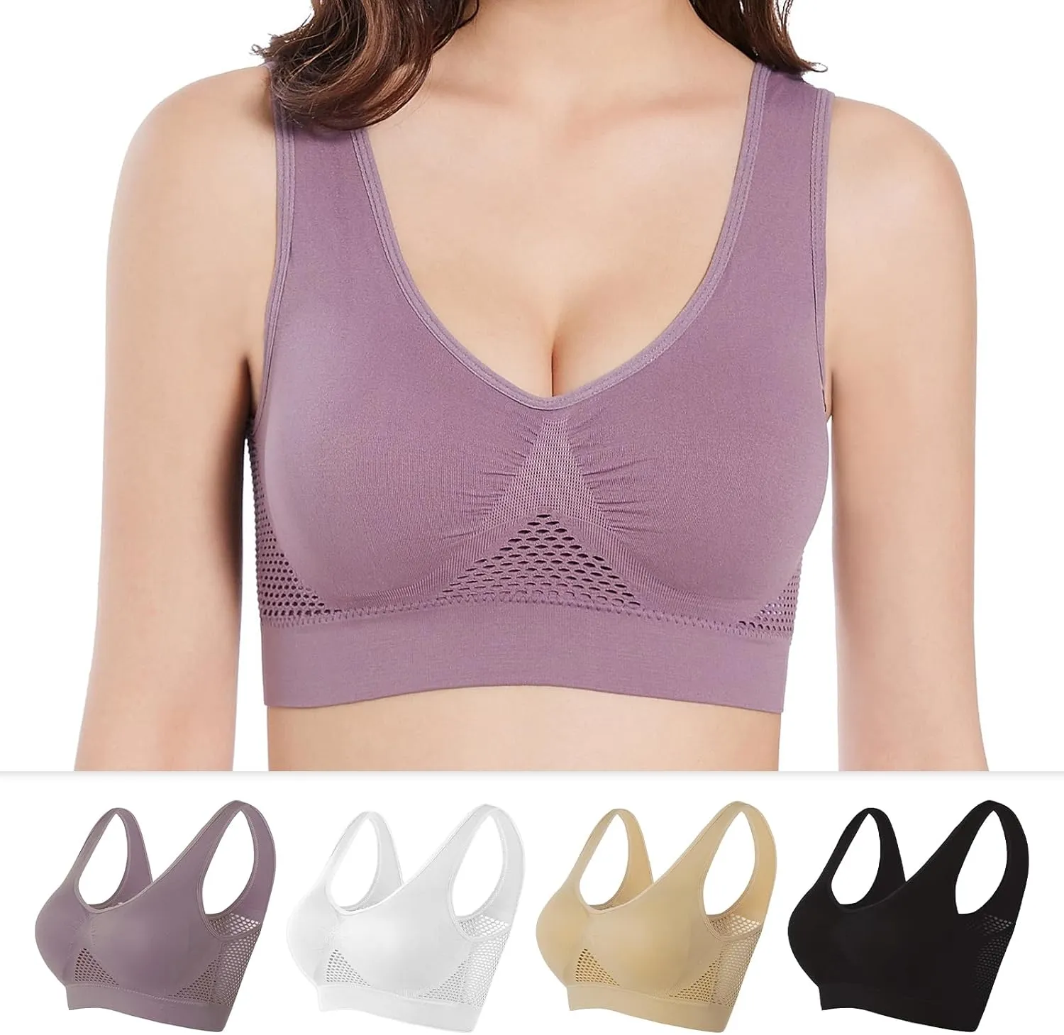 GYQMBT Breathable Cool Liftup Air Bras,2024 New Breathable Sports Bras for Women Plus SizeComfortable Sports Bra