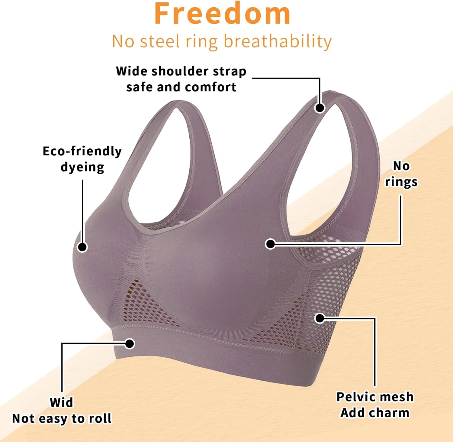 GYQMBT Breathable Cool Liftup Air Bras,2024 New Breathable Sports Bras for Women Plus SizeComfortable Sports Bra