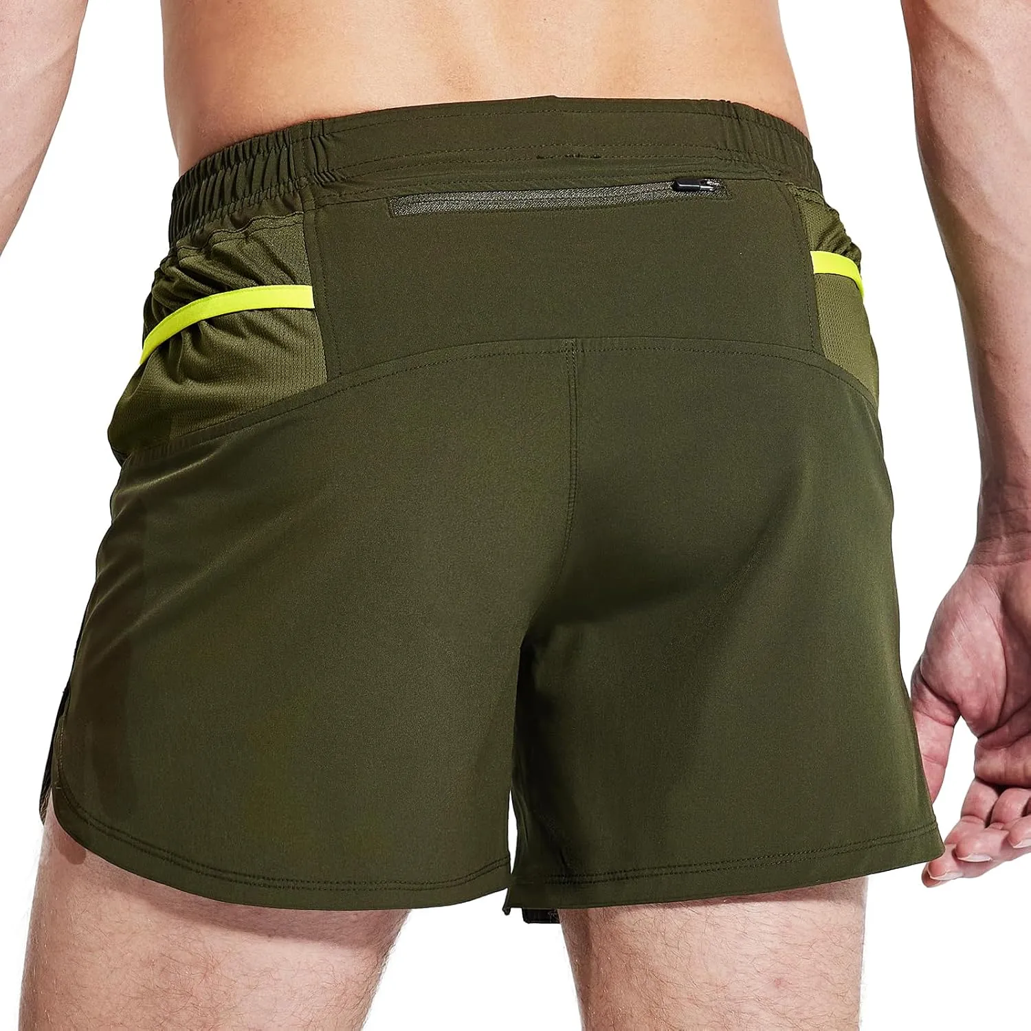 Haimont Men’s 5 Inch Trail Running Shorts with Liner 2 in 1 Quick Dry Athletic Shorts with Pockets, Moisture Wicking