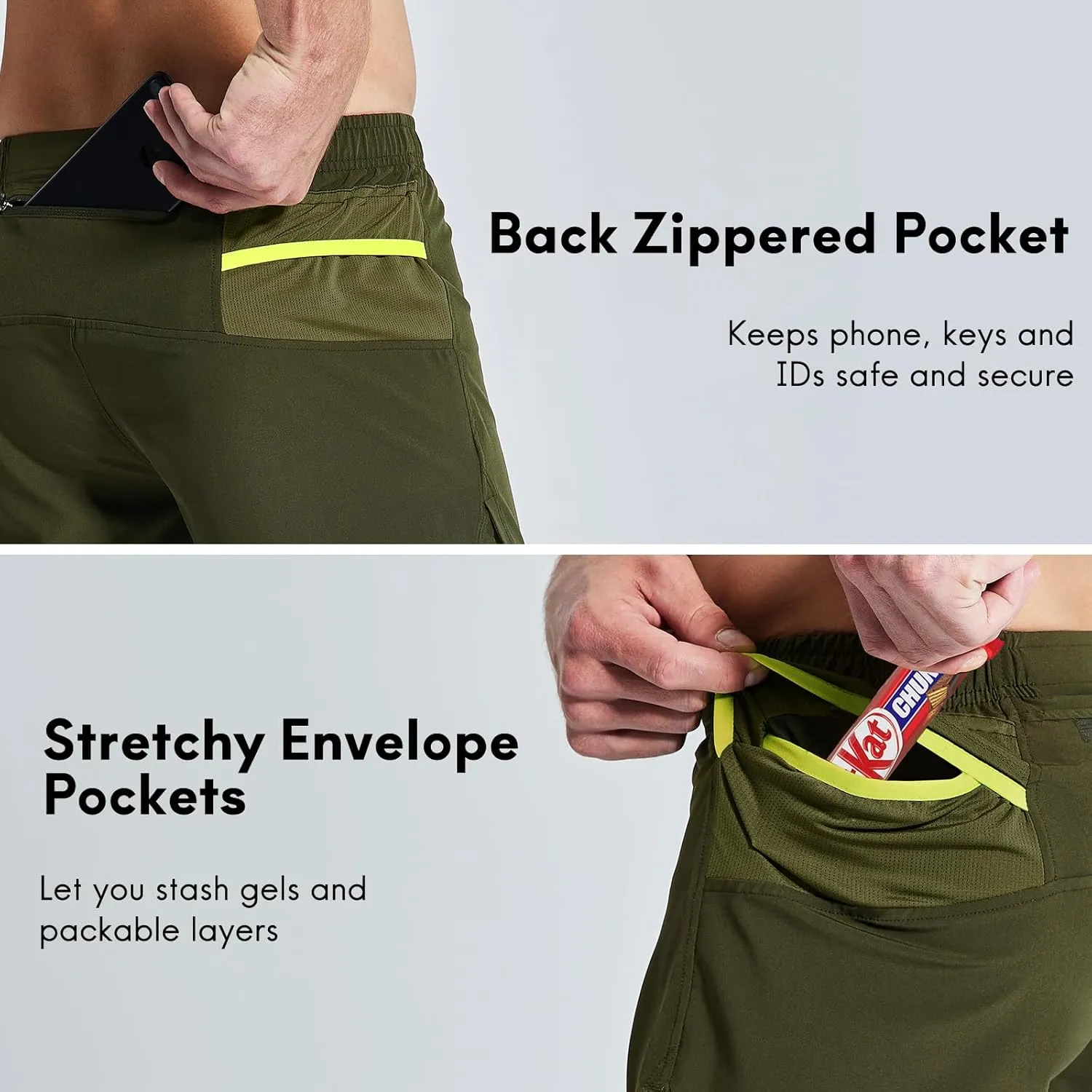 Haimont Men’s 5 Inch Trail Running Shorts with Liner 2 in 1 Quick Dry Athletic Shorts with Pockets, Moisture Wicking