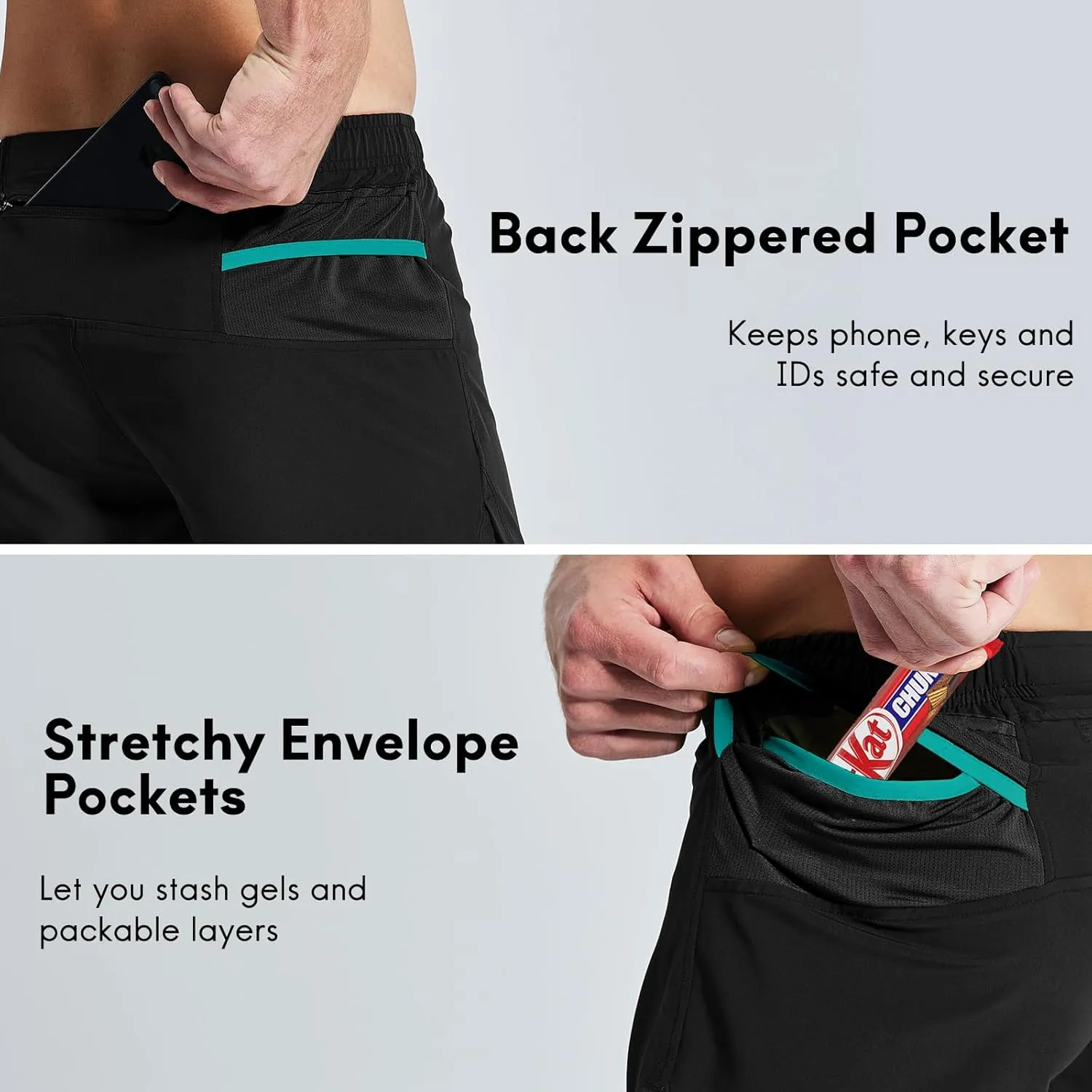 Haimont Men’s 5 Inch Trail Running Shorts with Liner 2 in 1 Quick Dry Athletic Shorts with Pockets, Moisture Wicking