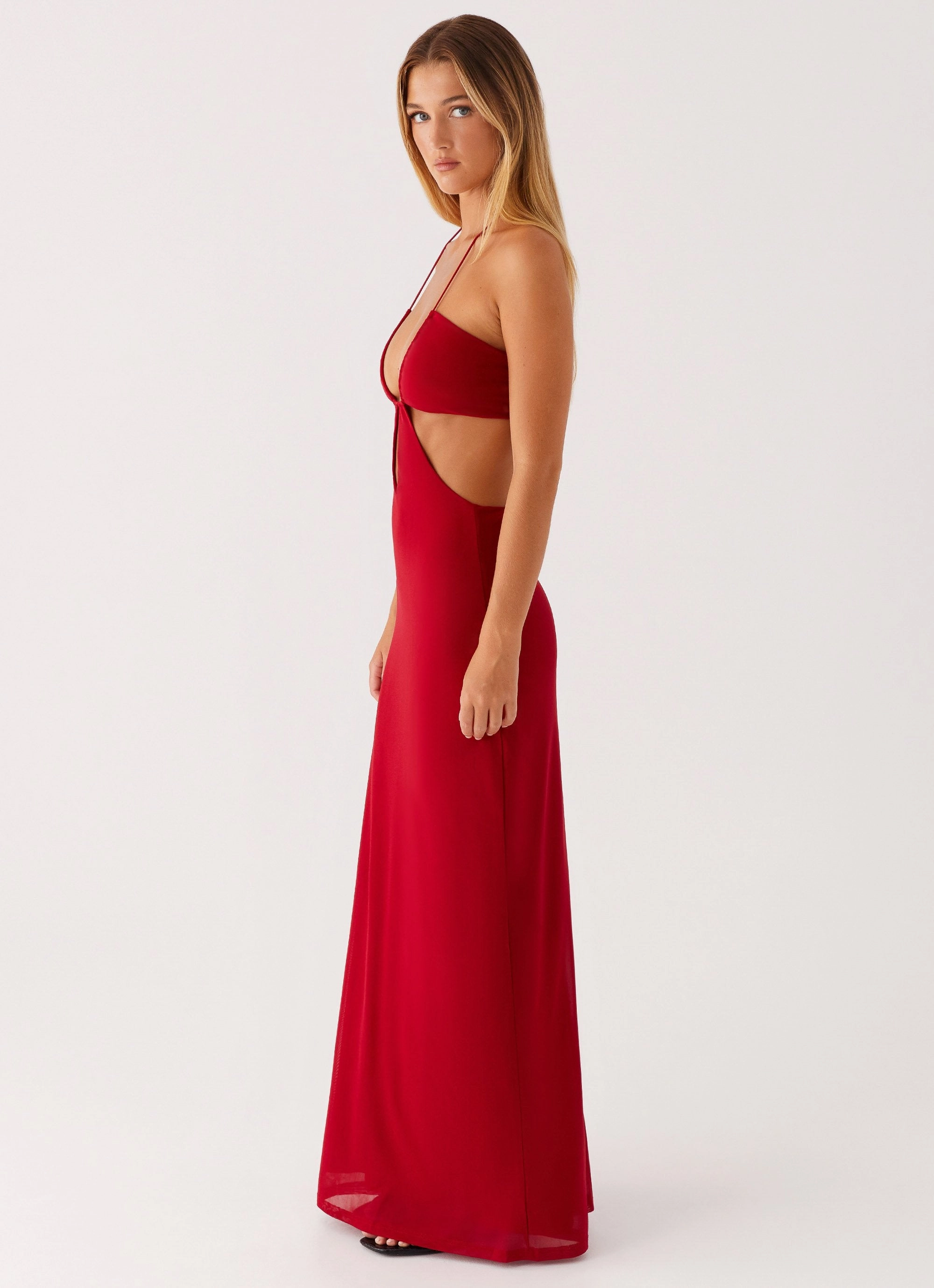 Hallie Maxi Dress - Red Fluid Fabric