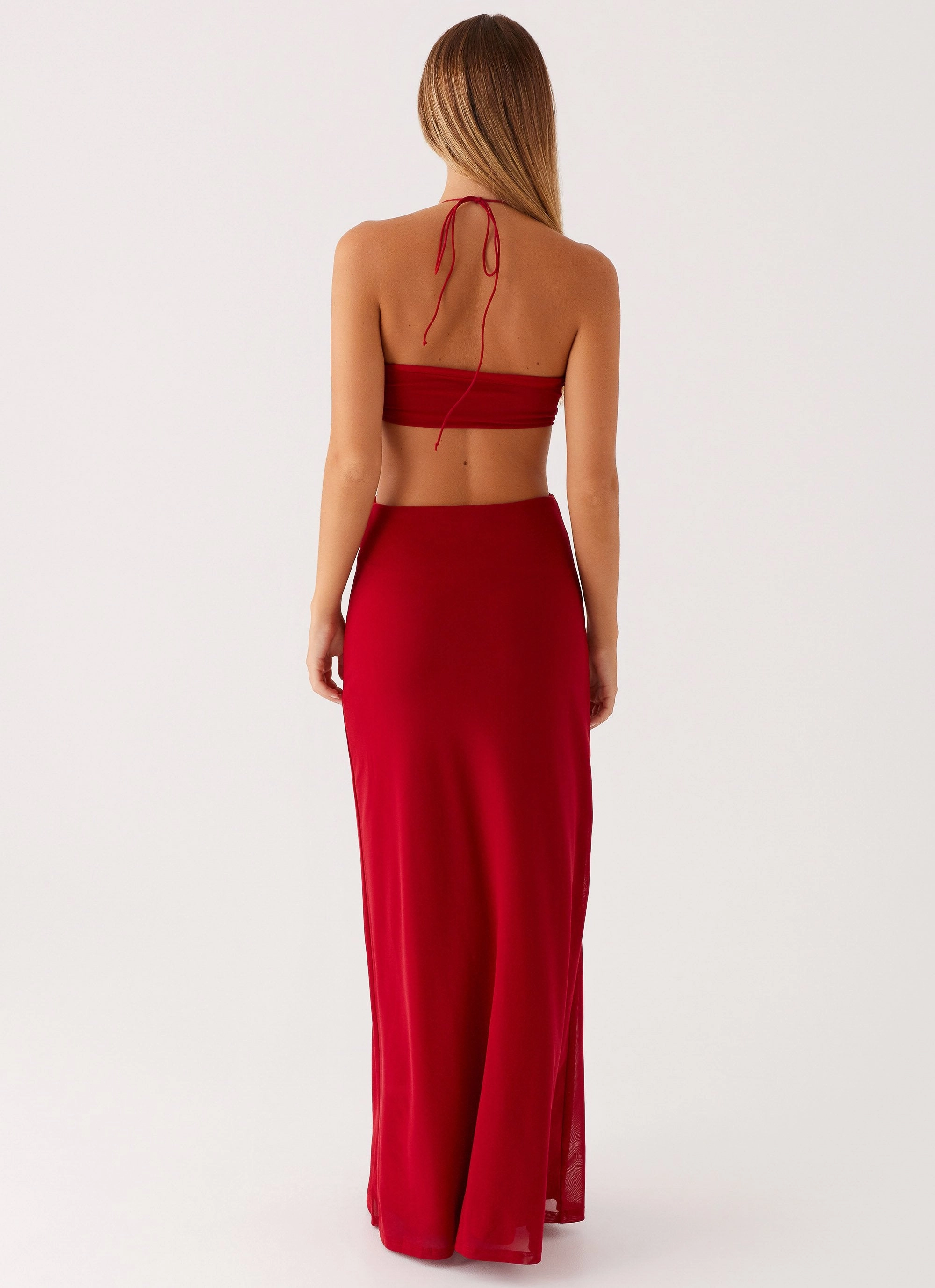 Blush Shade Hallie Maxi Dress - Red