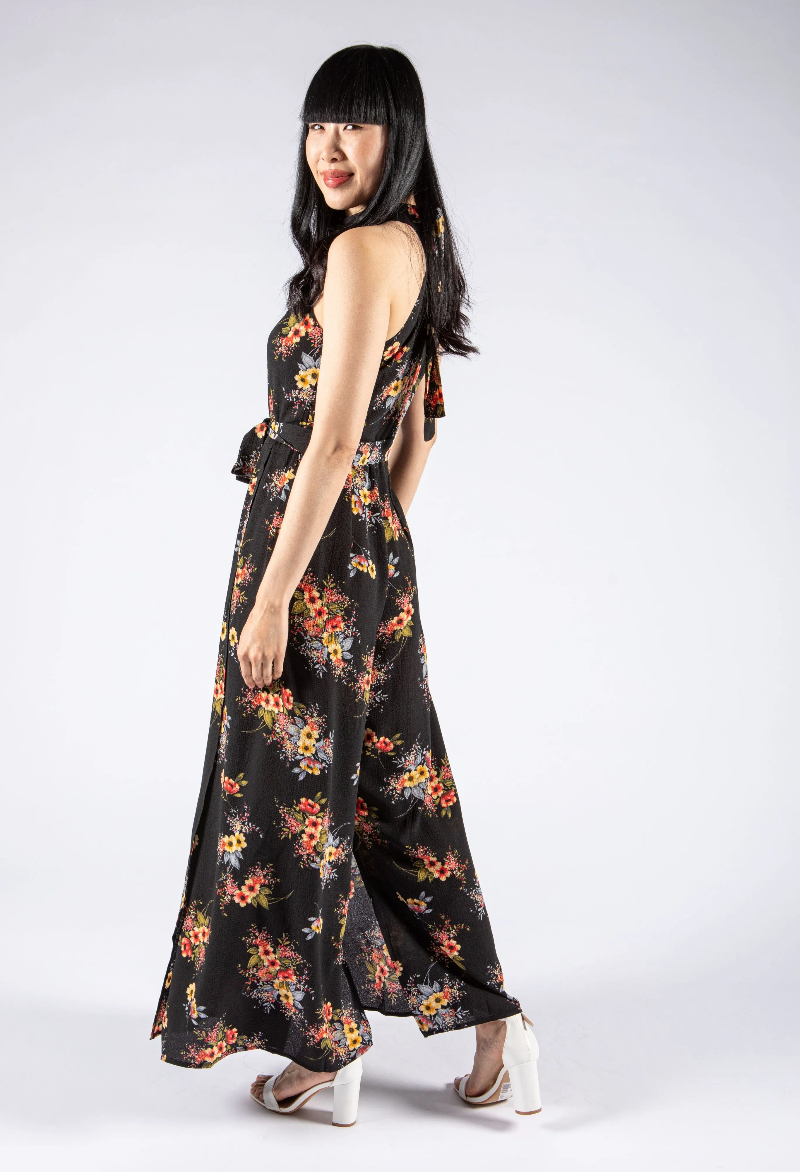 Halter Neck Floral Jumpsuit