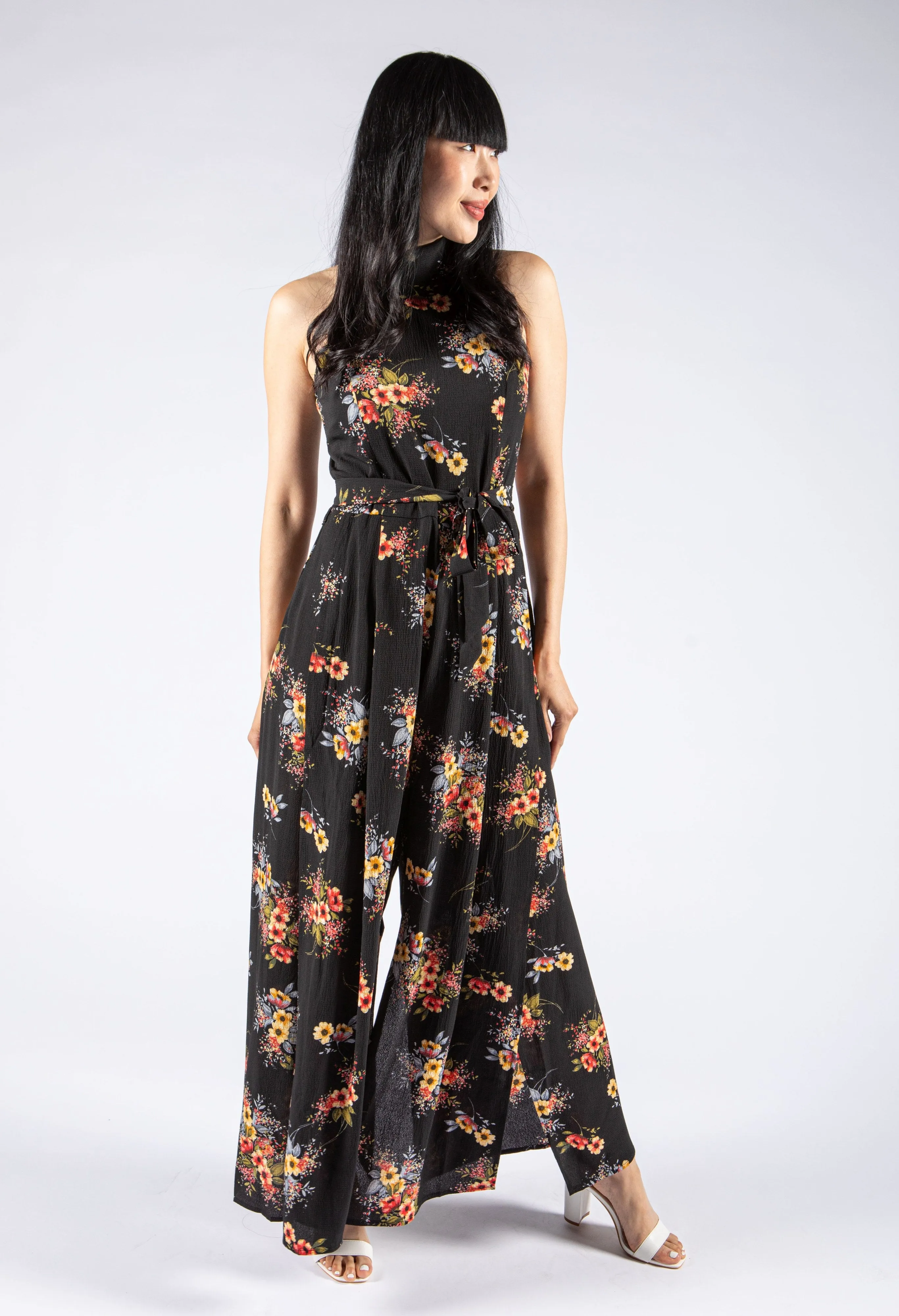 Halter Neck Floral Jumpsuit