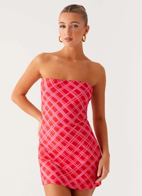 Hamilton Mini Dress - Pink Check Everyday Comfort