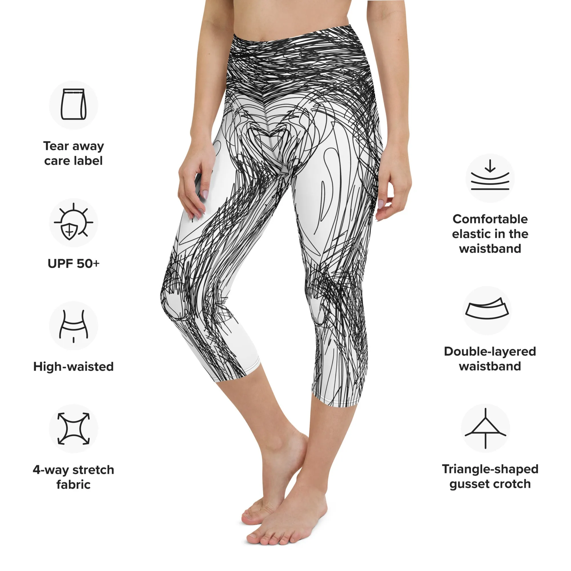 Hand Drawn Yoga Capris