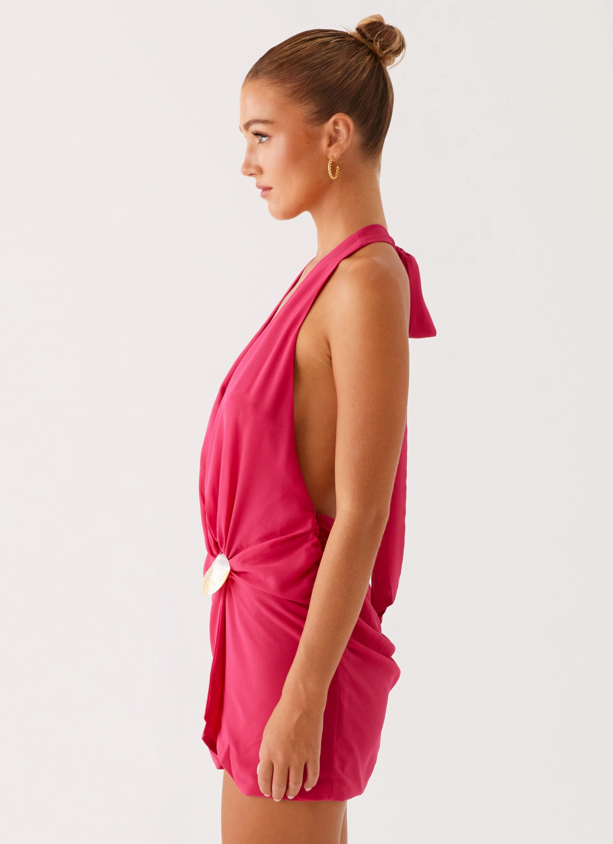Eleanora Plunge Mini Dress - Pink Trendy Design Fashionable appearance