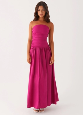 Fitted Shape Carmel Maxi Dress - Fuchsia