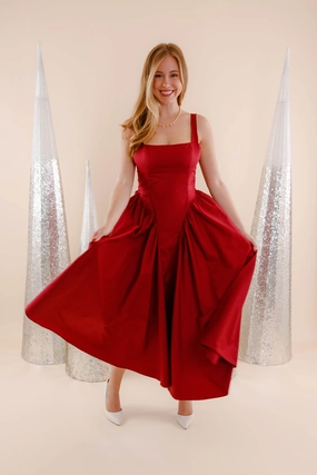 Playing the Game Midi Dress Light Bow