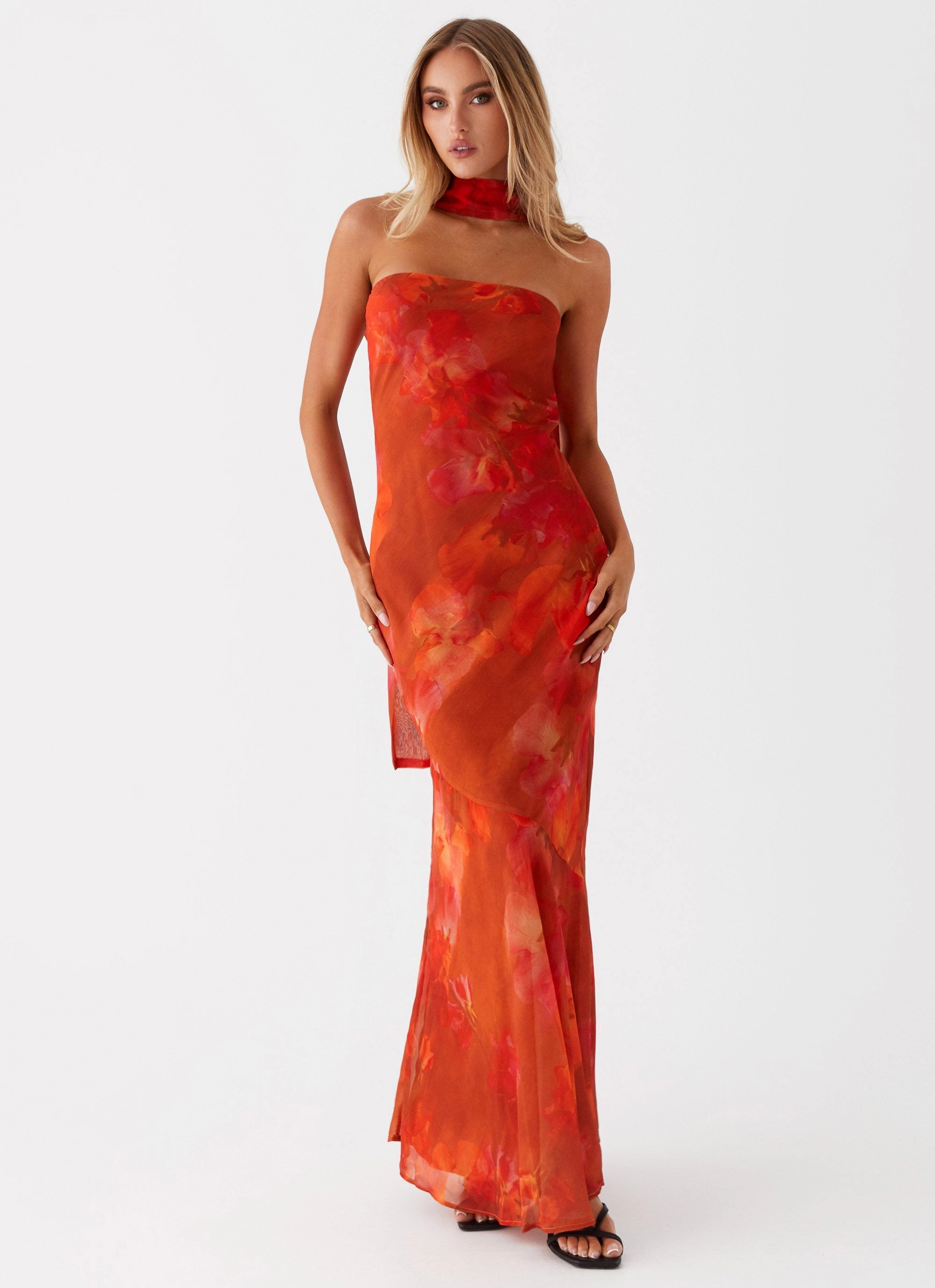 Under The Pagoda Maxi Dress - Amber relaxed shape Minimalist-Trend