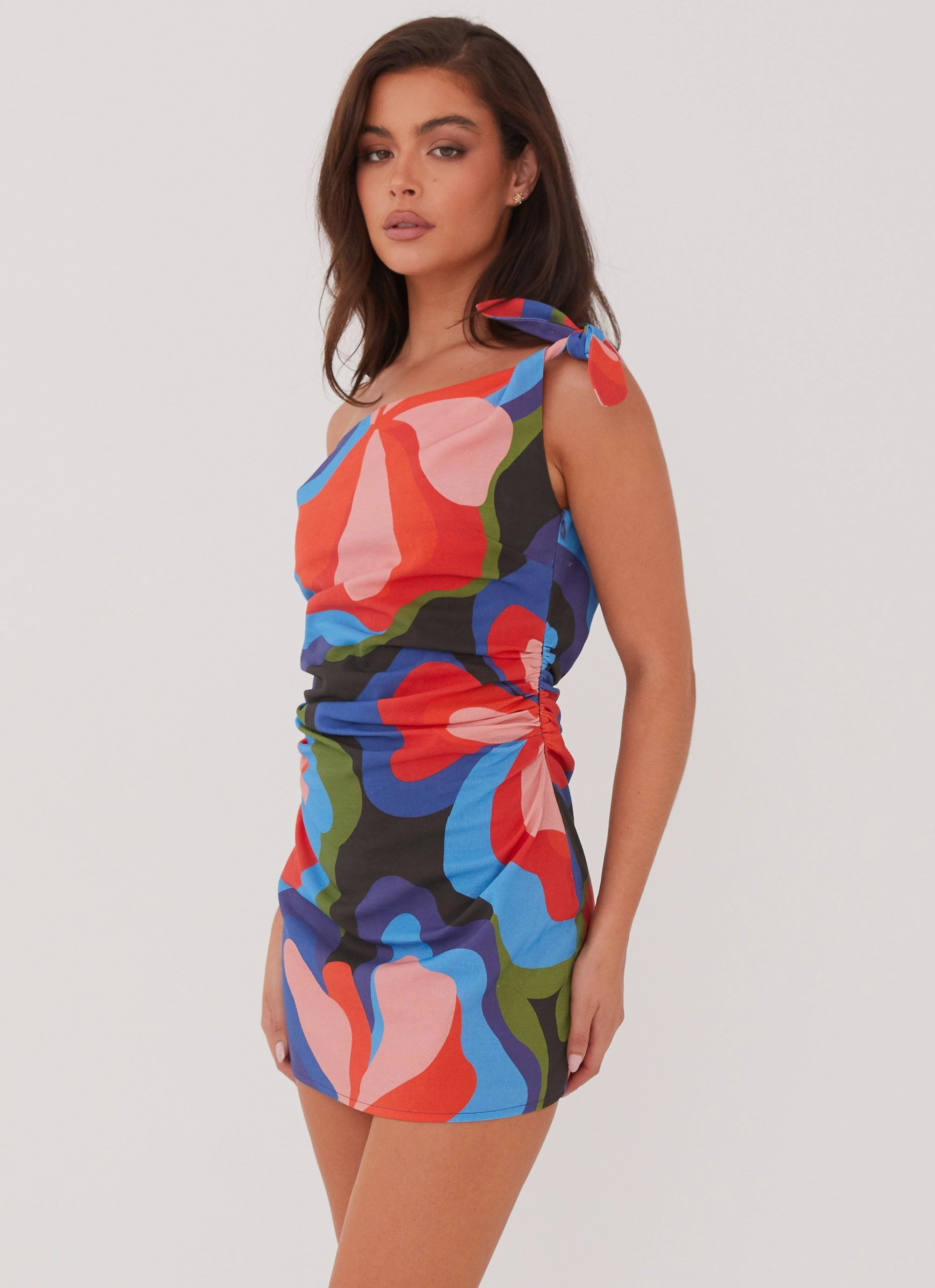 Elegant Appearance Amazonia Linen Mini Dress - Floral Fantasy