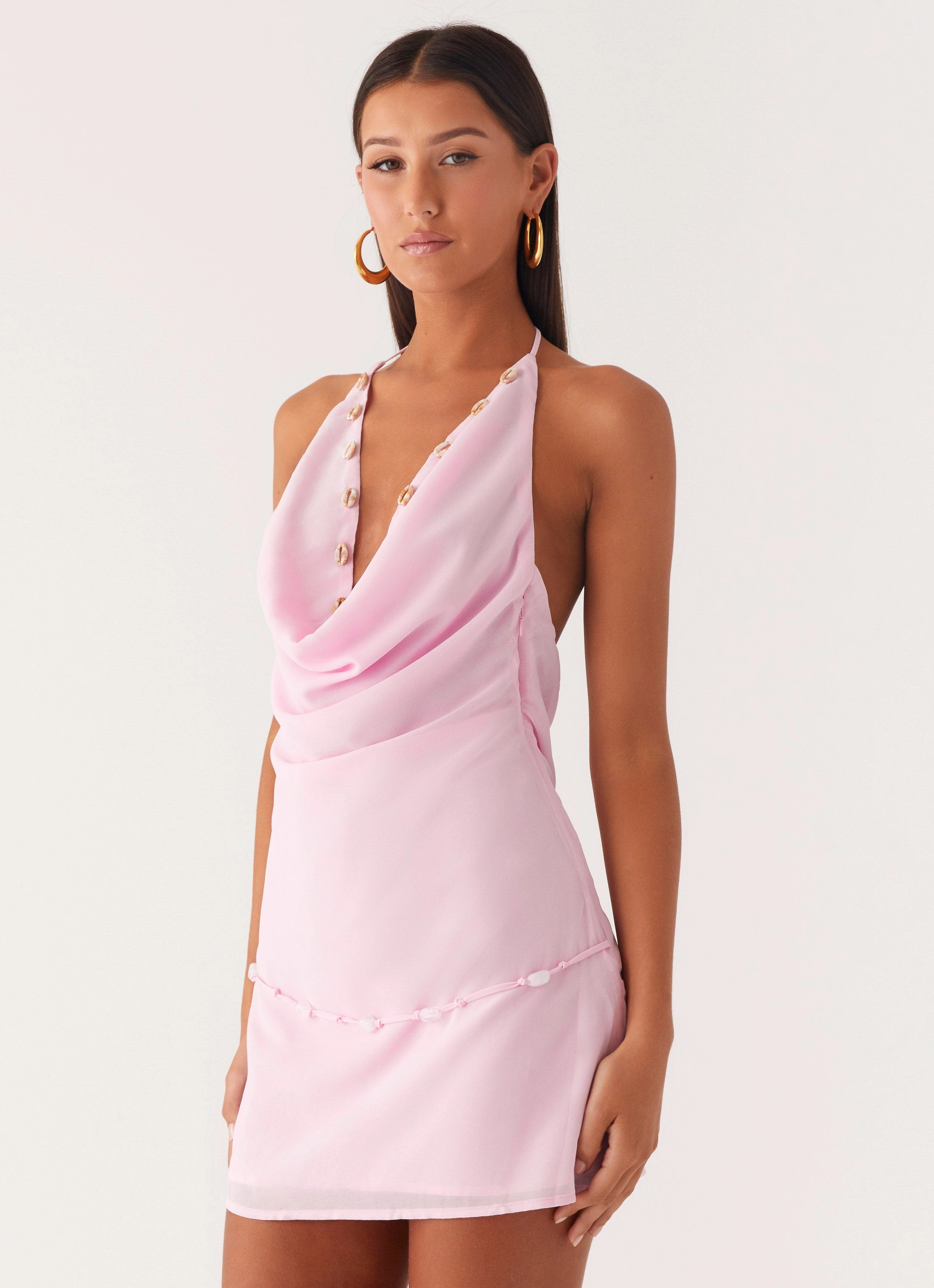 Fluid Fabric Just for Love Mini Dress - Baby Pink